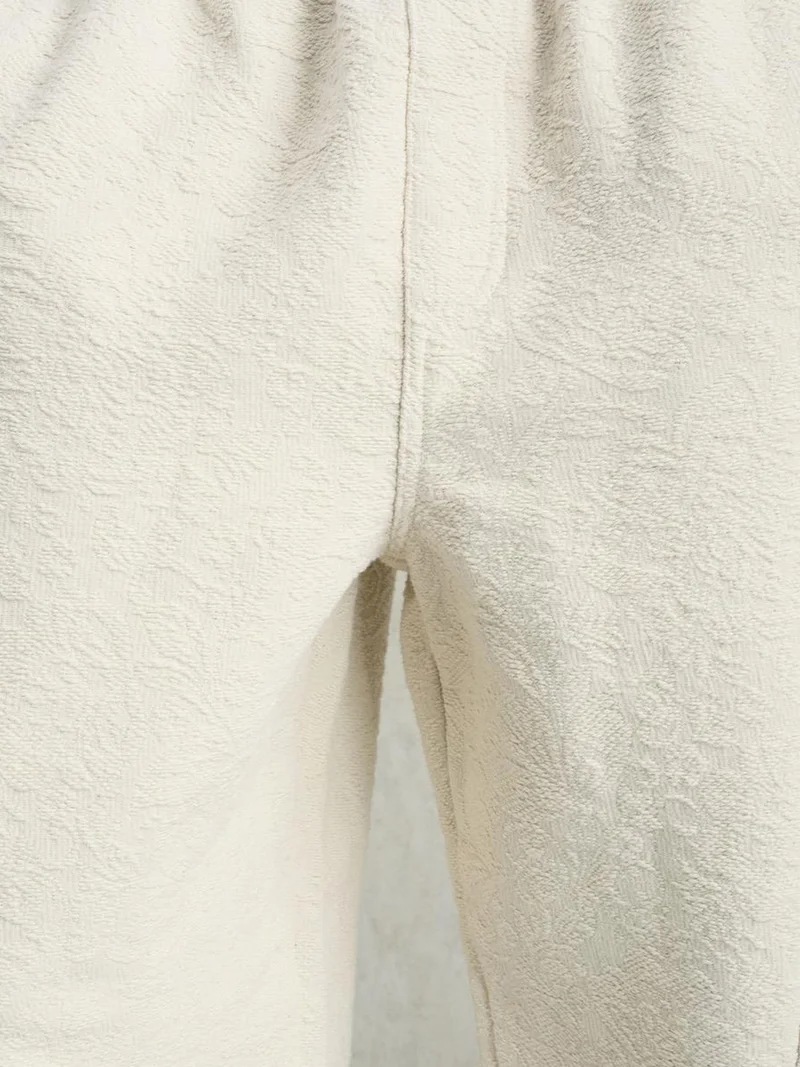 Giesto Beige Natural GIESTO Relaxed Fit Jacquard Pants for Men | Best Price UAE
